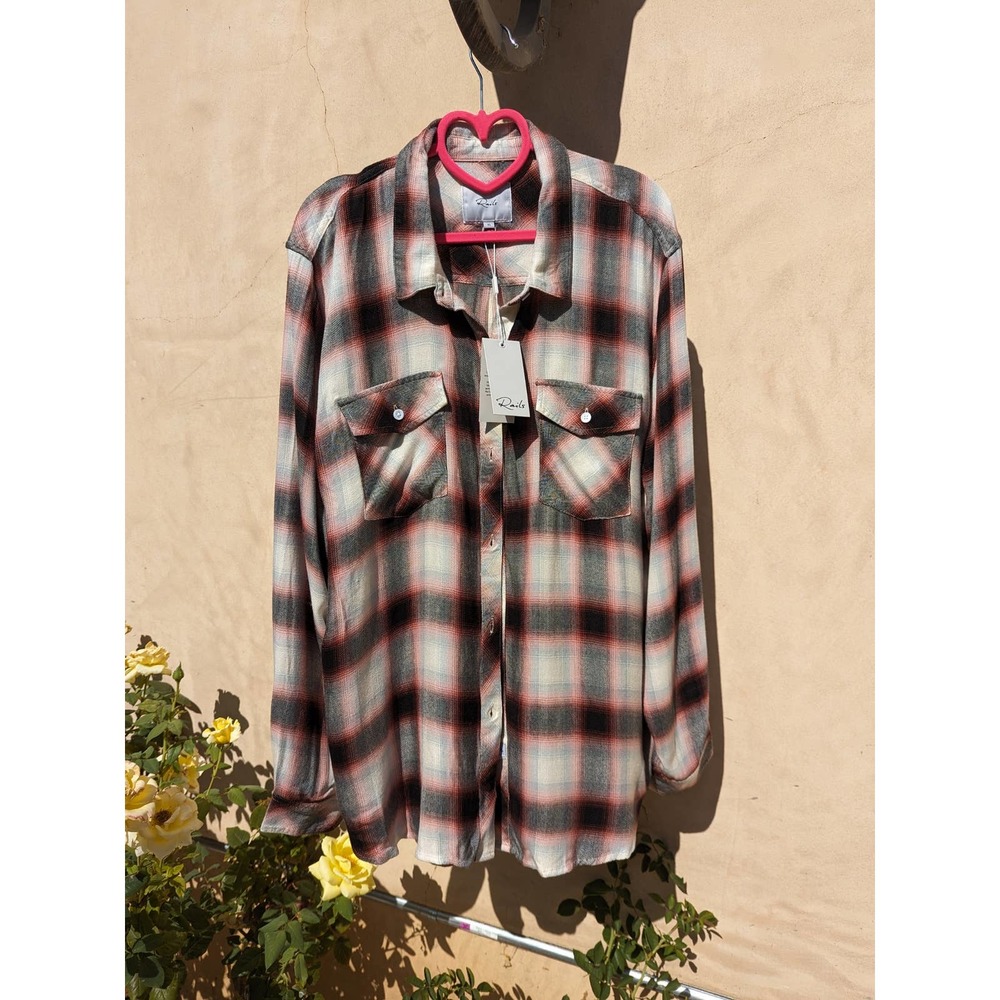NWT Rails "Hunter" Long sleeve Red Plaid Buttondown red "flannel" style shirt